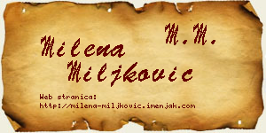 Milena Miljković vizit kartica